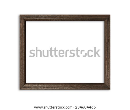 Wooden picture frame  isolated on white background
