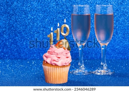 Cupcake With Number For Celebration Of Birthday Or Anniversary; Number 110.