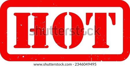 Red Spicy Hot Rubber Stamp Grunge Texture Label Badge Sticker Vector EPS PNG Transparent No Background Clip Art Vector EPS PNG