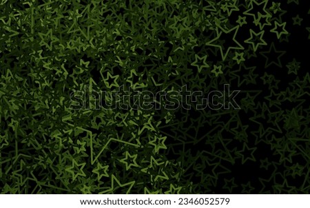 Dark Green vector pattern with christmas stars. Blurred decorative design in simple style with stars. Pattern for astronomy websites.