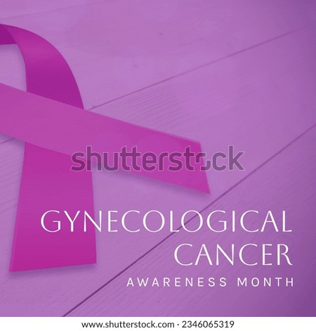 Composite of gynecological cancer awareness month over ribbon on pink background. Gynecological cancer awareness, woman's health and prevention concept digitally generated image.