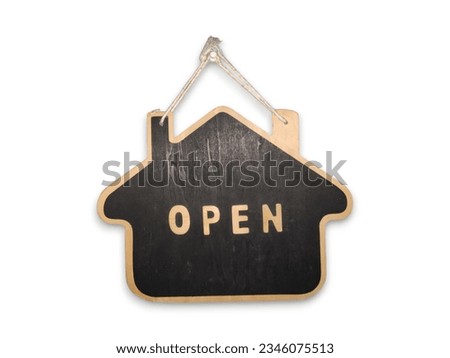 Open sign on white background 