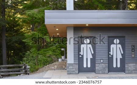 Non-binary toilets in a park