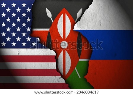 Kenya between America and Russia. America Kenya Russia.