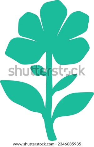 isolated botanical green plant silhouette with leaves