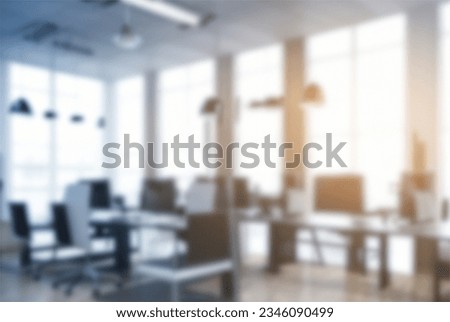 Blur Image of Office meeting room Background with chair, corporate room, empty Office