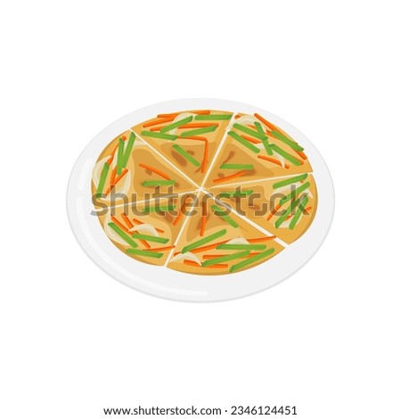 Pajeon Korean Food Illustration logo Royalty-Free Stock Photo #2346124451