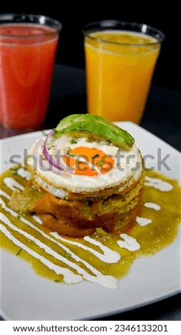 delicious and healthy breakfast with eggs and juice