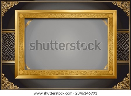 Isolated Golden Photo Frame Background