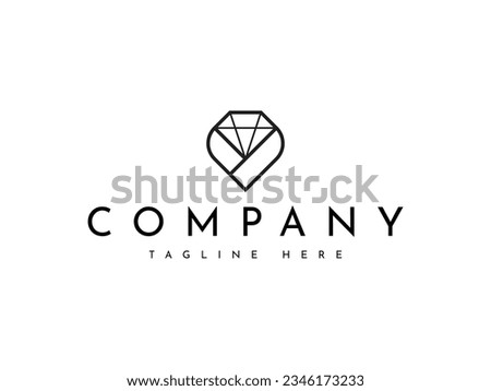 luxury letter V diamond logo design