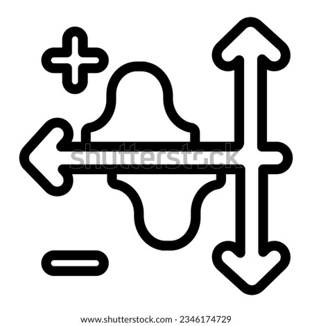 Dual graph with a rise curve, plus and minus line icon, diagram concept, dual chart vector sign on white background, outline style icon mobile concept web design. Vector graphics.