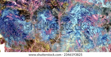 mineral colors,  abstract photography of the deserts of Africa from the air. aerial view of desert landscapes, emulating a holographic vision