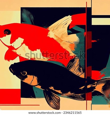 Japanese Koi Fish Texture Background Art