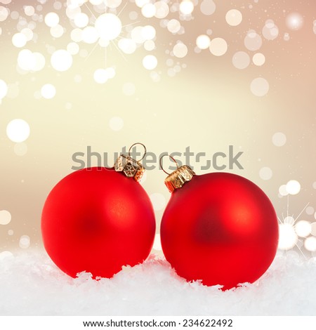 Christmas background with red bauble