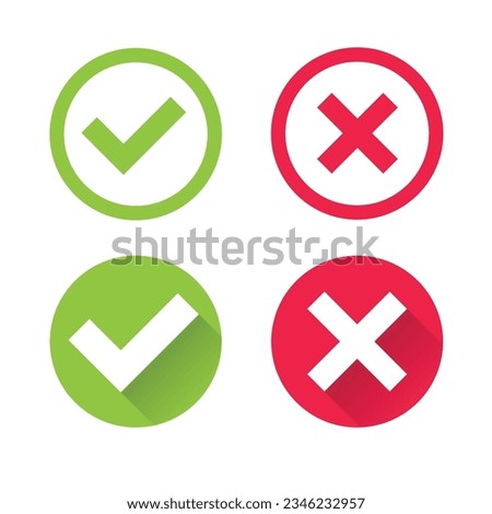 Right or Wrong Icons Isolated on White Background Royalty-Free Stock Photo #2346232957