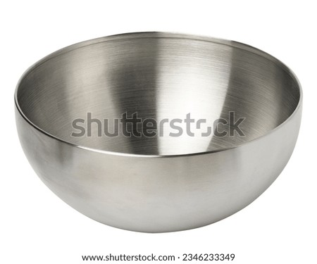 Deep stainless steel bowl on a white insulating background Royalty-Free Stock Photo #2346233349