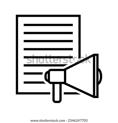 document with megaphone speaker icon vector