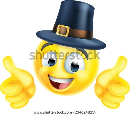 A thanksgiving pilgrim emoticon cartoon face icon

