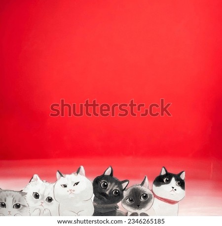 This is a cute cat cartoon image. on a bright background 