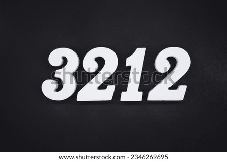 Black for the background. The number 3212 is made of white painted wood.