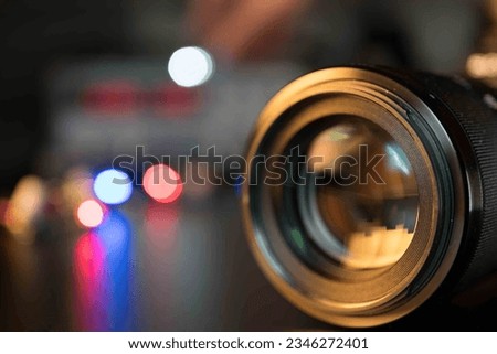 Light Microfabrication: Optical lenses assist in precise manipulation and focusing of laser beams for microfabrication processes, including photolithography and microstructuring. Royalty-Free Stock Photo #2346272401