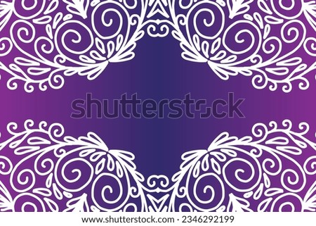 Beautiful colourful  gradient background with white flower leaf line art pattern of indonesian culture traditional batik
