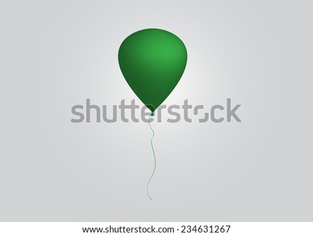 Green balloon 3D - vector illustration 