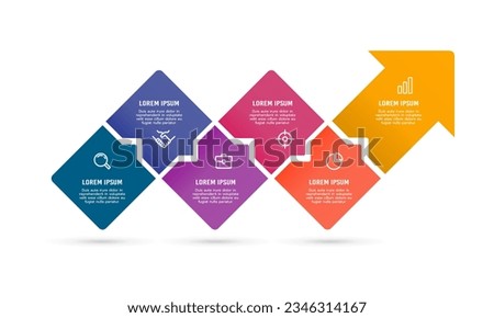 Business growth arrow template. Infographic 6 steps to success. Vector illustration. Royalty-Free Stock Photo #2346314167