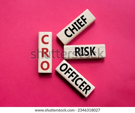 CRO - Chief Risk Officer symbol. Concept word CRO on wooden cubes. Beautiful red background. Business and CRO concept. Copy space. Concept word