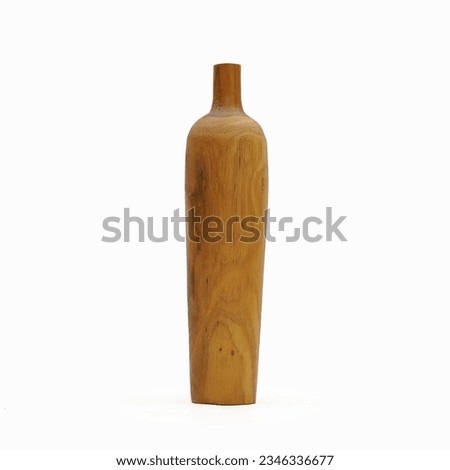 Wood flower vase rustic isolated   