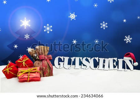 Christmas voucher Gutschein card gifts snow