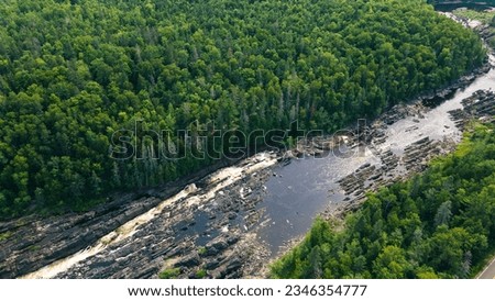 Drone photo of St. Louis river at Jay Cooke State Park in Duluth, MN.