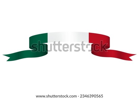 Mexico Flag Ribbon - Vector Stock Illustration