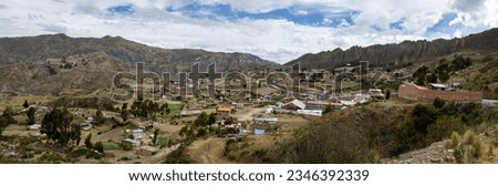 Overland travels in Bolivia, South America: Exploring the mountainous outskirts of the highest-lying administrative capital in the world: La Paz - Panorama Royalty-Free Stock Photo #2346392339