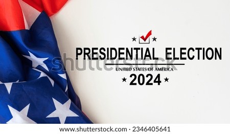 American flag and a red circle on November 5 Presidential Election Day 2024  Royalty-Free Stock Photo #2346405641