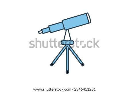 Telescope Icon. Icon related to space exploration. flat line icon style. Simple vector design editable