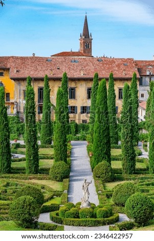 Palazzo Giusti in Italian town Verona. Royalty-Free Stock Photo #2346422957