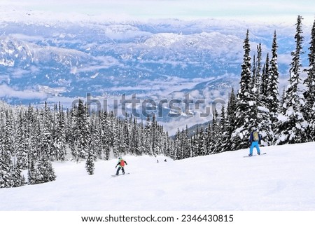 Ski in Whistler mountain resort Winter