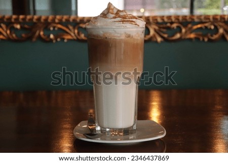 There is collection of pictures for a coffe shop, or restaurant