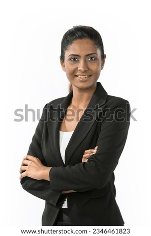 Portrait of a happy Indian business woman. Isolated on a white background. Royalty-Free Stock Photo #2346461823