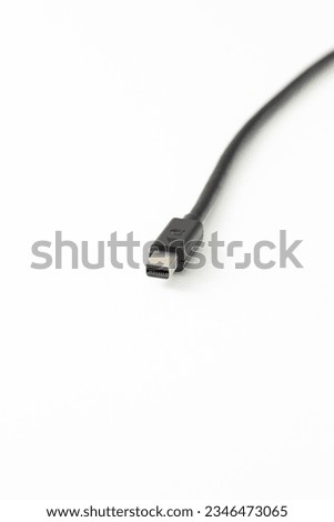 Mini DP cable on white background. Royalty-Free Stock Photo #2346473065