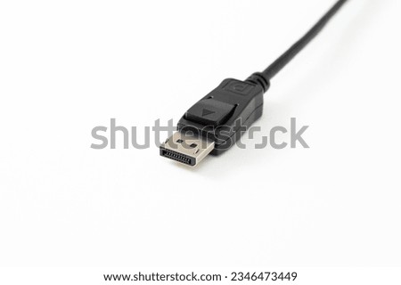 DP cable on white background. Royalty-Free Stock Photo #2346473449