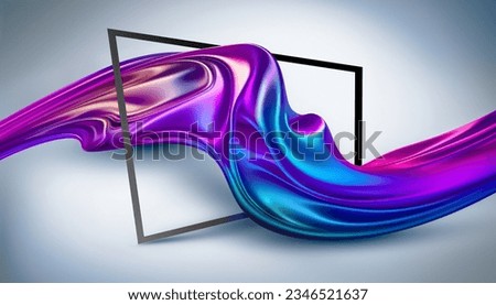 3D Abstract Background with Wavy Shape in Ultraviolet Spectrum