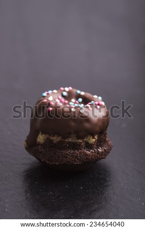 Mini chocolate cake with sugar perls