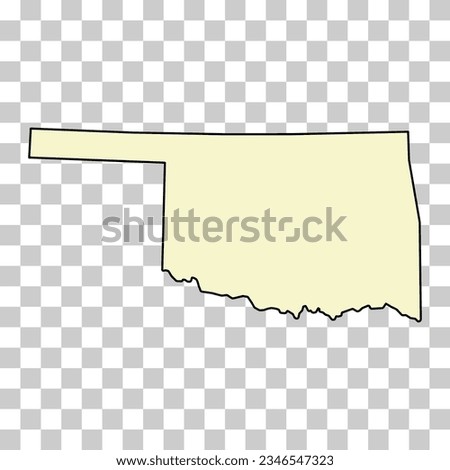 Oklahoma map shape, united states of america. Flat concept icon symbol vector illustration .