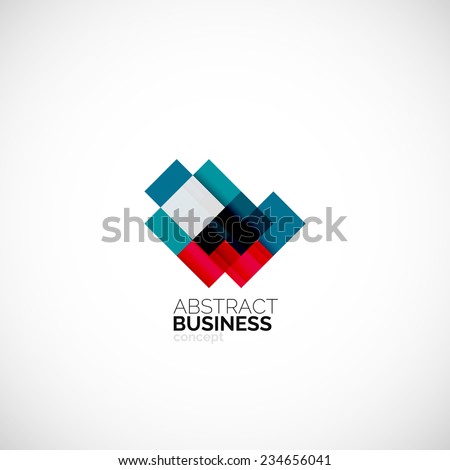 Square concept, company logo design element. Colorful modern symbol