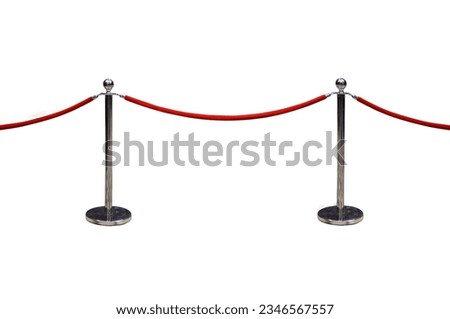 Closed event of vip zone delimited by barriers red rope line Royalty-Free Stock Photo #2346567557