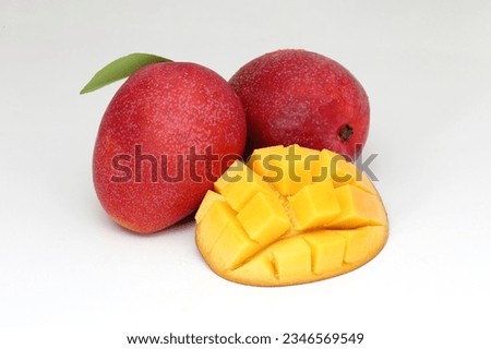 A close-up image of a ripe mango