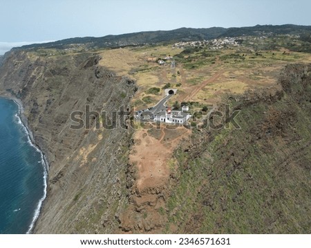 Sight: Miradouro do Farol da Ponta do Pargo; Location: Ponta da Vigia, Ponta do Pargo;            Drone-shot;Arial view