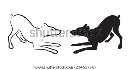 Vector image of an dog on white background